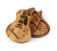 Personalised Wooden Guitar Picks with Storage Case,custom Name Guitar Pick, Guitar Plectrums Pick Holder,Gift for Man,Groomsman Favours,Gift for Birthday Wedding Christmas