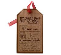 Personalised Wooden Hanging Name Tag Christmas Present Wrapping Label Sticker Part Favors Decoration Gift (Express Delivery 2)