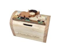 Personalised Wooden Highland Cow Design Money Box - Engraved With Any Name/Message
