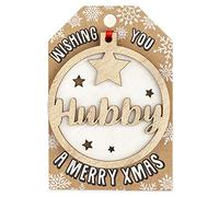 Personalised Wooden Hubby Hanging Christmas Tree Bauble Decoration