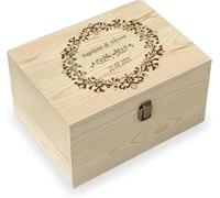 Personalised Wooden Keepsake Box - Custom Engraved Memory Storage Box with Any Name - Wedding, Anniversary, or Special Occasion Keepsake