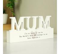 Personalised Wooden Mum Heart Ornament