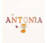 Personalised Wooden Name Letters for Nursery Door | Custom Wooden Name Sign | Hand Painted Wooden Alphabet Letters | Nursery Wall Decor for Baby Room, Kids Bedroom & Door Plaque (Foxes)