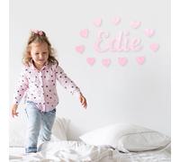 Personalised Wooden Name Sign with Hearts - 3 Sizes & 17 Colours - Custom Wall Art for Kids’ Rooms, Nurseries, Bedrooms, Playrooms - Baby Name Plaque - Wooden Letters Decor