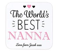 Personalised Wooden Nanna Coaster, Custom World's Best Drinks Mat Gift