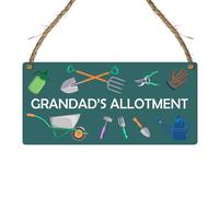 Personalised Wooden or Acrylic Allotment Hanging Garden Sign with Grandad's, Dad's, or Mum's Name - Gift for Father's Day or Birthday Plaque (PERSONALISED MDF WOOD)