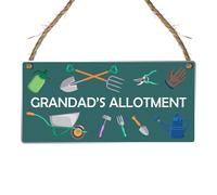 Personalised Wooden or Acrylic Allotment Hanging Garden Sign with Grandad's, Dad's, or Mum's Name - Gift for Father's Day or Birthday Plaque (PERSONALISED ACRYLIC OUTDOOR USE)