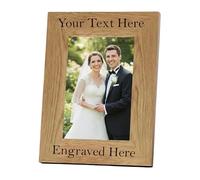 Personalised Wooden Photo Frame 6x4 - Custom Engraved Picture Frame with Text, Landscape Photo Frame Gift for Mum Dad, Wedding, Graduation, Mother’s Day, Christmas, Valentine’s (PORTRAIT)