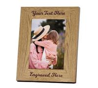 Personalised Wooden Photo Frames 4x6 - Custom Engraved Picture Frames for Mothers Day, Wedding, Family, Graduation, Christmas (Design 1, Portrait)