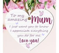 Personalised Wooden Plaque for Mum - Sentimental Handcrafted Keepsake Gift with Heartfelt Message - Unique Mother's Day - Gift from Nanny and Grandchildren (Small: 10 cm (H) × 9 cm (W))