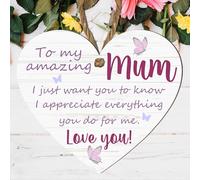 Personalised Wooden Plaque for Mum - Sentimental Handcrafted Keepsake Gift with Heartfelt Message - Unique Mother's Day - Gift from Nanny and Grandchildren (Large: 23 cm (H) × 20 cm (W))