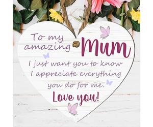 Personalised Wooden Plaque for Mum - Sentimental Handcrafted Keepsake Gift with Heartfelt Message - Unique Mother's Day - Gift from Nanny and Grandchildren (Large: 23 cm (H) × 20 cm (W))