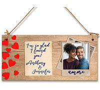 Personalised Wooden Plaque with Photo So Glad I Found You Romantic Valentine's Anniversary Keepsake For Him Her Hanging Gift Home Decor