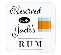 Personalised Wooden Rum Coaster | Custom Name Drinks Mat | Rum Lover Gift for Him Husband Boyfriend Dad Grandad Uncle Brother Friend Colleague