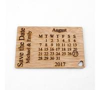 Personalised Wooden Save The Date Fridge Magnets. Small Wedding Invitations, Calendar (100)