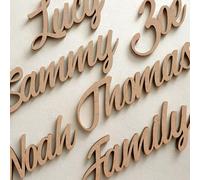 Personalised Wooden Script Name Sign, Custom Laser Cut Word in MDF, 1-8 Characters, 3-10cm Tall, Wall Decor, Nursery, Crafts, Gifts