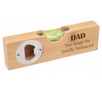Personalised Wooden Spirit Level Bottle Opener Gift for Dad - Personalised Fathers Day Gift & Birthday Present from Daughter, Son or Wife - Funny Thank You Gesture for Daddy, Papa & Grandpa