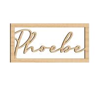 Personalised Wooden Wedding Name Hoop Sign Rectangle Wall Plaque Floral MDF Mirror Decor (Ash Veneer, 10)