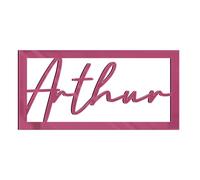 Personalised Wooden Wedding Name Hoop Sign Rectangle Wall Plaque Floral MDF Mirror Decor (Pink Mirror, 15cm)