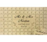 Personalised wooden wedding rose place name guest book jigsaw puzzle keepsake (72 pieces 500x300mm (20" x 12")))