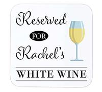 Personalised Wooden White Wine Coaster | Custom Name Drinks Mat | White Wine Lover Gift for Him Her Husband Wife Boyfriend Girlfriend Dad Mum Nan Nanny Nanna Grandma Grandad Uncle Brother Friend