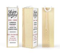Personalised Wooden Wine|Spirit Bottle Presentation Gift Box with Limited Edition Est. 1985 Aged To Perfection 40th Birthday Design For Son|Daughter|Mum|Dad|Daddy|Husband|Wife|