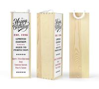 Personalised Wooden Wine|Spirit Gift Box with Limited Edition Est. 1956 Aged To Perfection 70th Birthday Design For 18th 21st 30th 40th 50th 60th 70th 80th