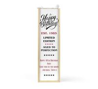 Personalised Wooden Wine|Spirit Gift Box with Limited Edition Est. 1975 Aged To Perfection 50th Birthday Design For Mum|Dad|Husband|Wife|Nan|Nanny|Grandad 18th 21st 30th 40th 60th 65th 70th 80th