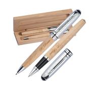 Personalised Wooden Writing Pen Set - Custom Engraved Pen & Matching Gift Box | Elegant Gift for Him, Her, Teachers, Boss, Graduation, Office, Retirement, Birthday, Thank You, Corporate Events