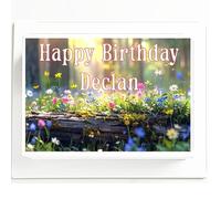 Personalised Woodland Cake Topper - A4 Rectangle - Edible Icing or Wafer - Birthday Party Nature Glade Wood Forest Forager Edible Cake Decoration (Edible Icing)