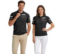 Personalised Work Polo Shirt Your Company Logo Image and Text Mens - Design Your Own Golf Polo T-Shirts with Personalised Print on Front, Back,Sleeves,Customisation for Team Uniforms, Business Black