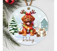 Personalised Working Dog Breed Christmas Tree Hanging Decor - Custom Name Pet Bauble For Dog Owners - Christmas Keepsake For Doggy Parents (Dogue de Bordeaux, Acrylic - Indoor & Outdoor Use)