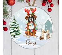 Personalised Working Dog Breed Christmas Tree Hanging Decor - Custom Name Pet Bauble For Dog Owners - Christmas Keepsake For Doggy Parents (Boxer, Acrylic - Indoor & Outdoor Use)