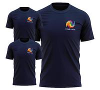 Personalised Workwear T Shirt Bundle Custom Work Staff Uniform Bundle Set Your Company Logo Pack of Tees, S, Navy
