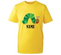 Personalised World Book Day Very Hungry Caterpillar Funny Birthday Gift T Shirt Boys Girls Custom Name Tshirt Unisex Kids Adults Tee Top (Yellow, 3 Years)