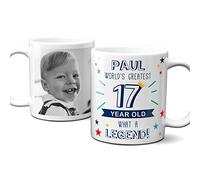 Personalised World’s Greatest Age 17 Mug, 17th Birthday, Personalised photo mug for 17-year-old boy, Personalised cup for 17th Birthday, Personalised gift for 17-year-old. Add Name and Photo