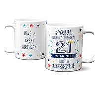 Personalised World’s Greatest Age 21 Mug, 21st Birthday Gift, Personalised mug for 21-year-old man, Personalised cup for 21st Birthday, Personalised gift for 21-year-old. Add Name and Message