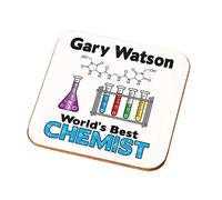 Personalised Worlds Best Chemist Coaster Gift Wife Mum Chemistry Chemist Present