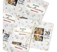 Personalised Wrapping Paper 20th China Wedding Anniversary Photo Gift-Wrap | Custom Gift Wrap, Sheets or Rolls, Customised Personalized Wrapping Paper