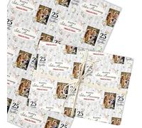 Personalised Wrapping Paper 25th Silver Wedding Anniversary Photo Gift Wrap | Custom Gift Wrap, Sheets or Rolls, Customised Personalized Wrapping Paper