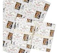 Personalised Wrapping Paper 4th Linen Wedding Anniversary Photo Custom Gift Wrap | Custom Gift Wrap, Sheets or Rolls, Customised Personalized Wrapping Paper