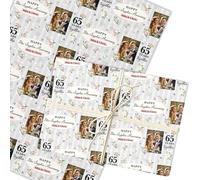 Personalised Wrapping Paper 65th Blue Sapphire Wedding Anniversary Photo Wrap | Custom Gift Wrap, Sheets or Rolls, Customised Personalized Wrapping Paper