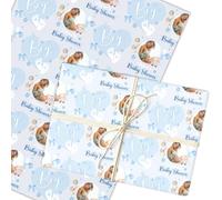 Personalised Wrapping Paper Baby Shower Blue It's A Boy Photo Gender Reveal | Custom Gift Wrap, Sheets or Rolls, Customised Personalized Wrapping Paper