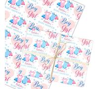 Personalised Wrapping Paper Baby Shower Boy Or Girl Gender Reveal Gift Wrap | Custom Gift Wrap, Sheets or Rolls, Customised Personalized Wrapping Paper