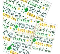 Personalised Wrapping Paper Good Luck Clover Green Yellow Star Custom Gift Wrap | Custom Gift Wrap, Sheets or Rolls, Customised Personalized Wrapping Paper