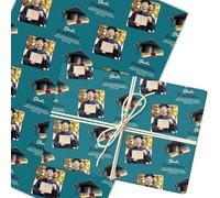 Personalised Wrapping Paper Graduation Male Him Turquoise Graduation Hat Photo | Custom Gift Wrap, Sheets or Rolls, Customised Personalized Wrapping Paper
