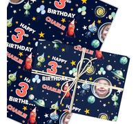 Personalised Wrapping Paper Kids Birthday Aliens Space Photo Custom Gift Wrap | Custom Gift Wrap, Sheets or Rolls, Customised Personalized Wrapping Paper