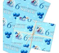 Personalised Wrapping Paper Kids Birthday Blue Kids Frozen Custom Gift Wrap | Custom Gift Wrap, Sheets or Rolls, Customised Personalized Wrapping Paper