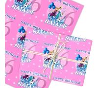 Personalised Wrapping Paper Kids Birthday Frozen Pink Girls Custom Gift Wrap | Custom Gift Wrap, Sheets or Rolls, Customised Personalized Wrapping Paper