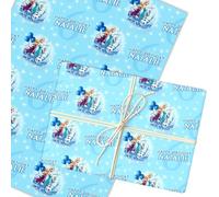 Personalised Wrapping Paper Kids Birthday Light Blue Frozen Custom Gift Wrap | Custom Gift Wrap, Sheets or Rolls, Customised Personalized Wrapping Paper